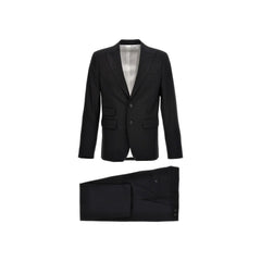 Black Elastane Two-Piece Suit