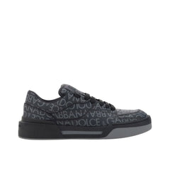 Black Cotton Low Top Sneakers