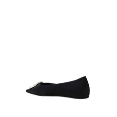 Black Silk Ballet Flats