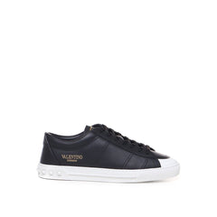 Black Calfskin Low Top Sneakers