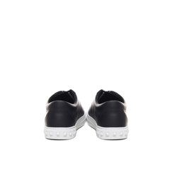 Black Calfskin Low Top Sneakers