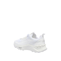 White Fabric Athletic Sneakers
