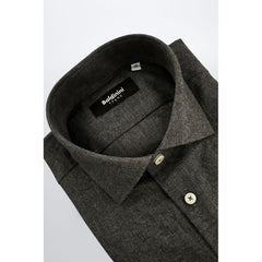 Gray Cotton Men Shirt