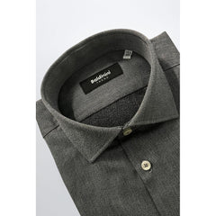 Gray Cotton Men Shirt