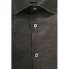 Gray Cotton Men Shirt