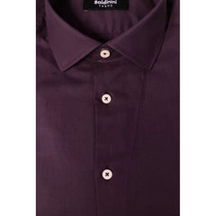 Purple Cotton Men Shirt
