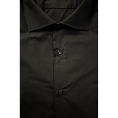 Black Cotton Men's Shirt
