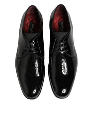 Black Calfskin Leather Derby Dress Shoes