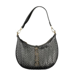 Black Polyurethane Women's Shoulder Bag