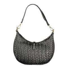 Black Polyurethane Women's Shoulder Bag