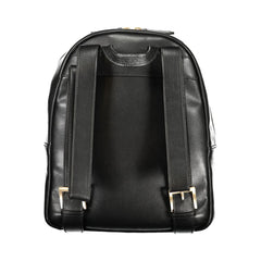Black Polyurethane Women Backpack