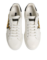 White Crown Patch Portofino Men Sneakers  Shoes