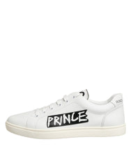 White Prince Leather Low Top Men Sneakers Shoes