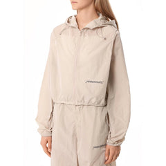 Beige Nylon Jackets & Coat