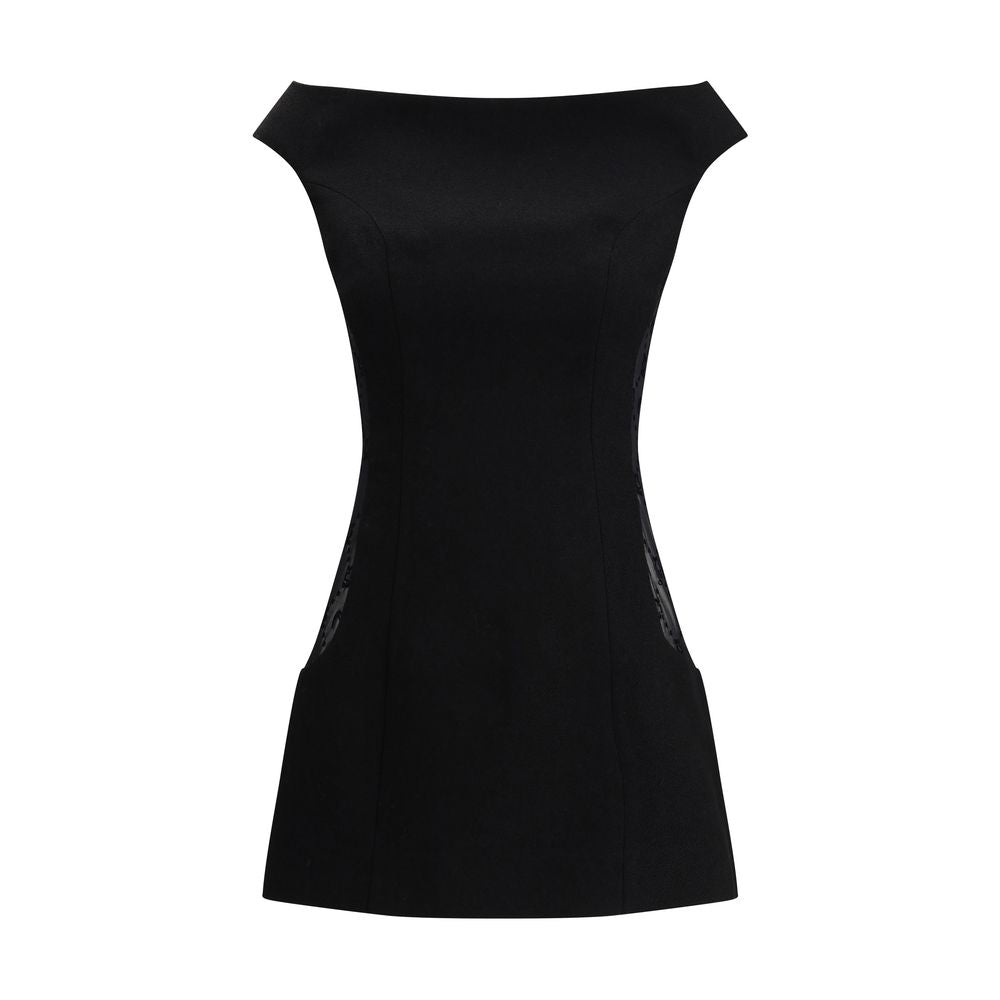 فستان كاجوال من الصوف الأسود