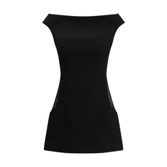 فستان كاجوال من الصوف الأسود