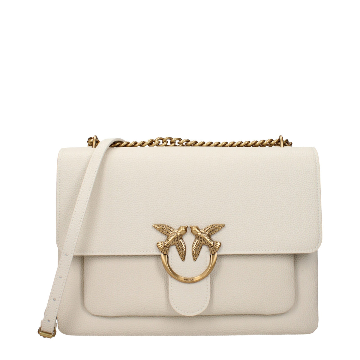 Beige Leather Crossbody Bag