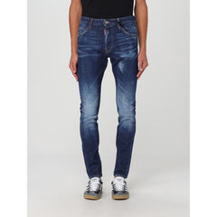 Blue Cotton Skinny Jeans