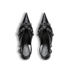 Black Calfskin High Heel Pumps