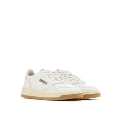 White Goatskin Low Top Sneakers