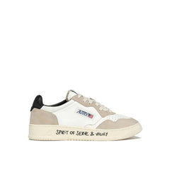 White Goatskin Low Top Sneakers