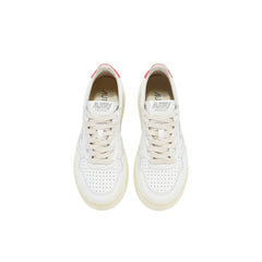 White Leather Low Top Sneakers