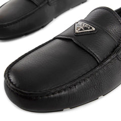 Black Calfskin Slip-On Loafers