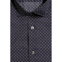 Blue Cotton Men's Slim Fit Shirt