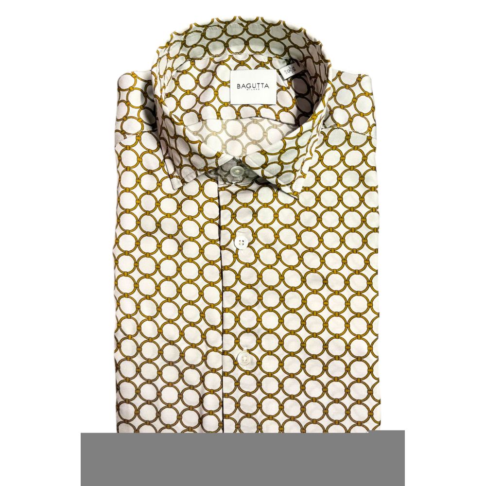 قميص رجالي أبيض من الفسكوز