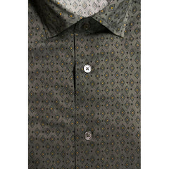 Green Cotton Men's Slim Shirt