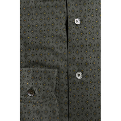 Green Cotton Men's Slim Shirt