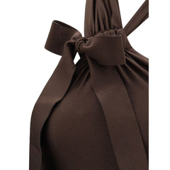 Brown Polyamide One-Piece Swimsuit