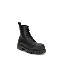 Black Calf Leather Bos Taurus Lace-Up Boots
