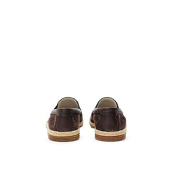 Brown Suede Leather Espadrilles