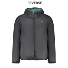 Black Polyester Men's Reversible Jacket