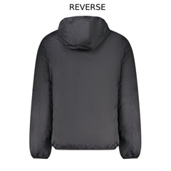 Black Polyester Men's Reversible Jacket