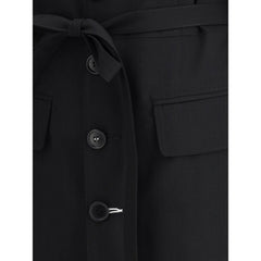 Black Fleece Wool Coat