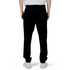Black Polyester Casual Pants
