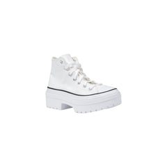 White Fabric Chunky Sneakers