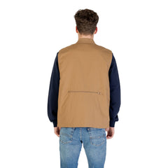Beige Cotton Sleveless Jacket