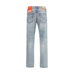 Blue Cotton Tapered Jeans