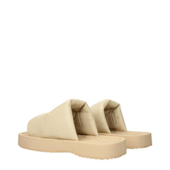 Beige Leather Slippers