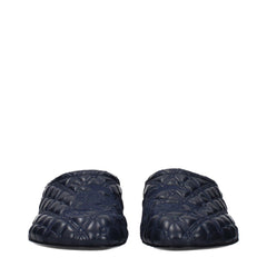 Blue Leather Slippers