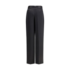 Black Silk Casual Pants