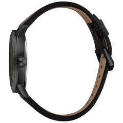 Black Leather Dress Watch