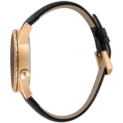 Black Leather Dress Watch