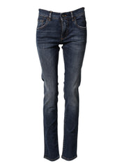 Blue Cotton Stretch Skinny Men Denim Jeans