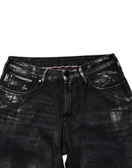 Black Washed Slim Fit Men Denim Cotton Jeans