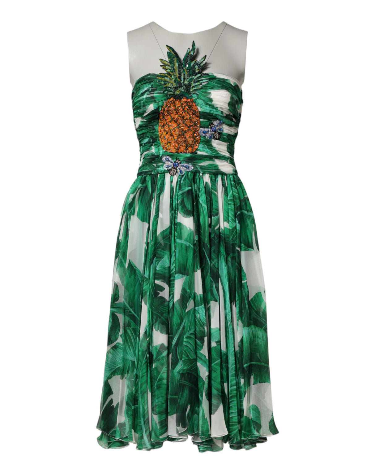 Green Pineapple Embellished BananaLeaf Dress