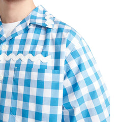 Blue Cotton Shortsleeve Shirt